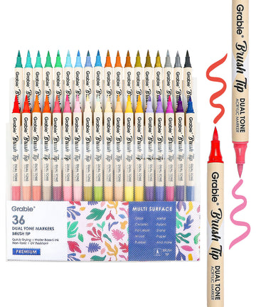 Grabie_Dual_Tone_Brush_Tip_Acrylic_Paint_Marker_Set_of_36_-_Acrylic_Markers_Dual_Tip_Markers_marker brush markers_markers dual tip_acrylic brush pens_brush paint markers_markers dual tip_best paint markers_dual tip brush markers